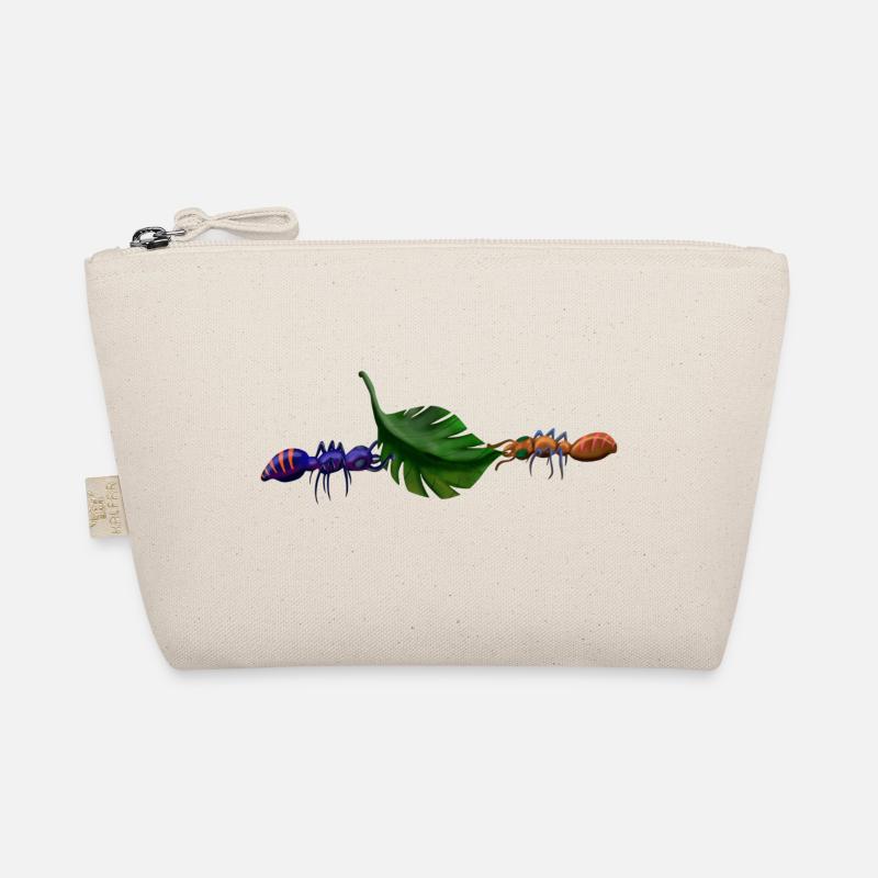 2 Ameisen tragen Blatt in Teamwork Bio-Täschchen