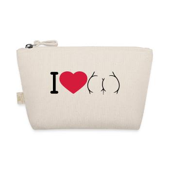 logo i love ass herz liebe rund nackte frau sexy a - Bio-Täschchen - Natur - Vorne