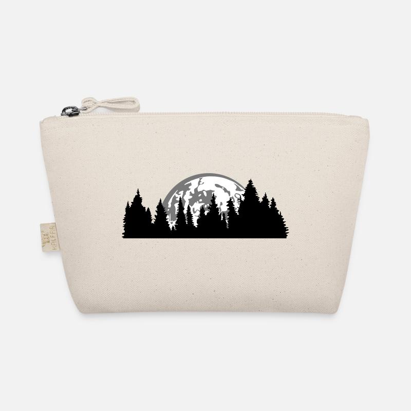 moon night full moon setting tree forest conifer Organic Pouch