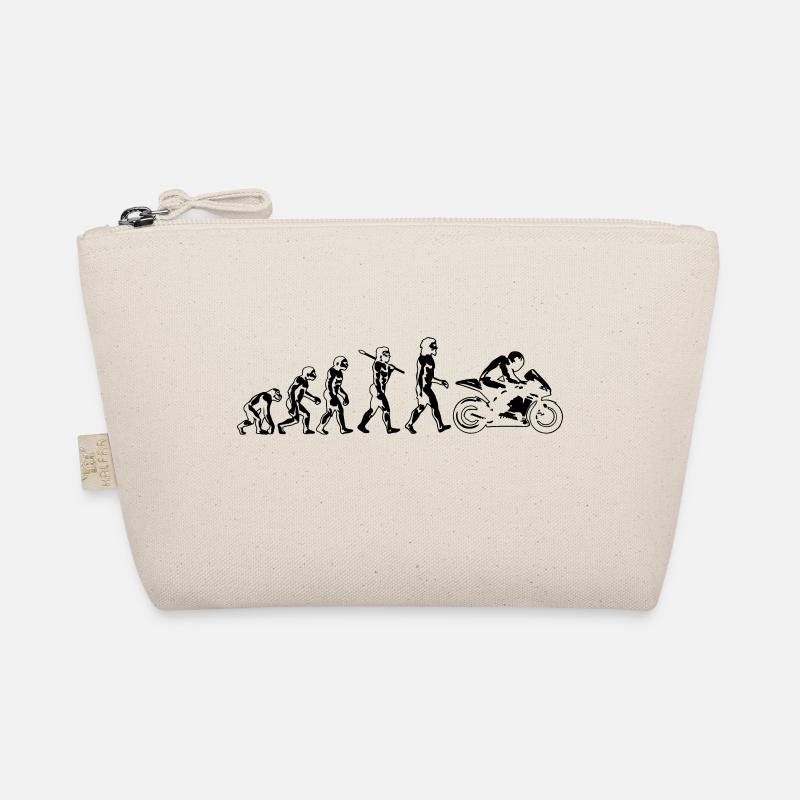 motorcycle evolution flat white print Organic Pouch