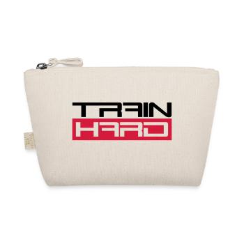 workout cool design text dumbbell train hard exerc - Organic Pouch - nature - Front