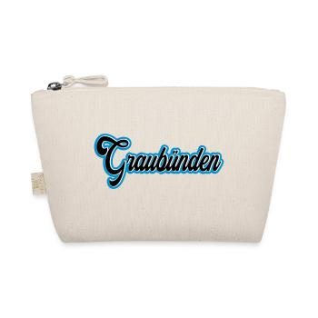 Graubünden Script mit Blau Outline - Bio-Täschchen - Natur - Vorne