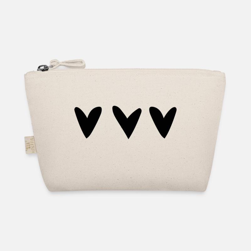 Herzen schwarz Bio-Täschchen