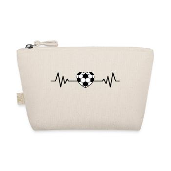 Soccer fan heartbeat heart soccer player EKG funny - Organic Pouch - nature - Front