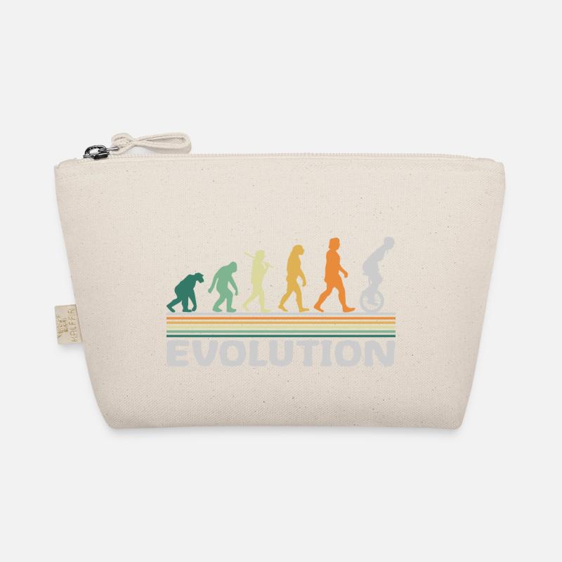Unicycle circus artist evolution retro funny Organic Pouch