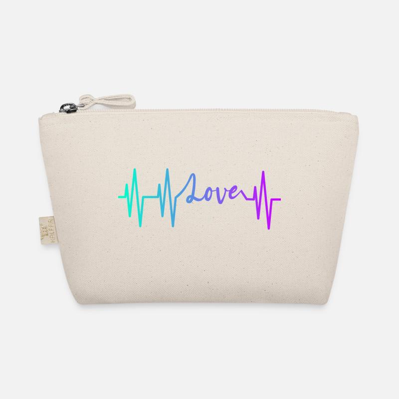 HEARTBEAT LOVE GRADIENT BLUE PURPLE - Bio-Täschchen - Natur