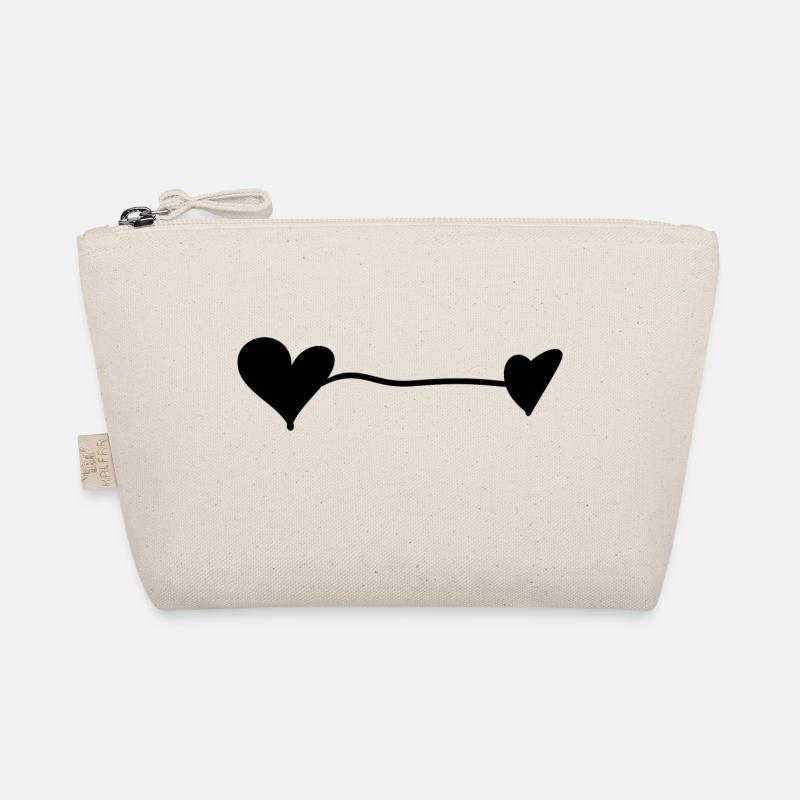 schwarze Herzen Bio-Täschchen