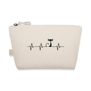 Cat ECG Heartbeat Heartbeat Cat - Organic Pouch - nature - Front