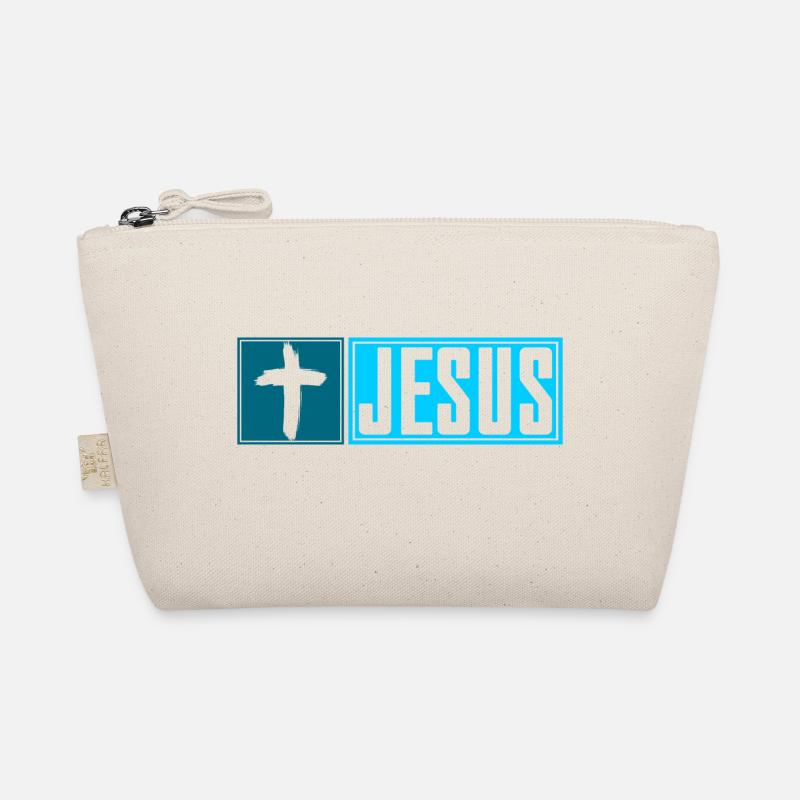 JESUS Cross -blue- - Bio-Täschchen - Natur