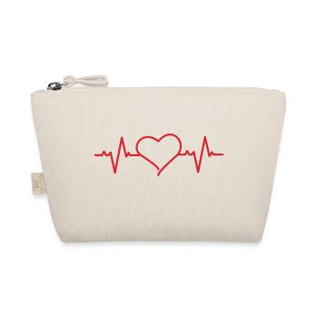 Heart with heart rate - Organic Pouch - nature - Front