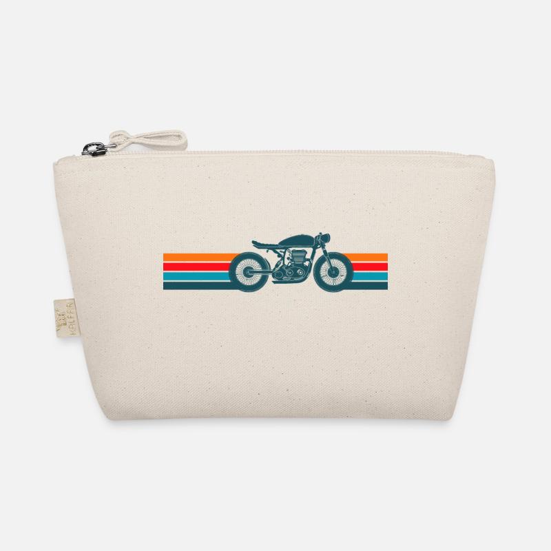 Motorrad Caferacer Vintage Retro - Bio-Täschchen - Natur