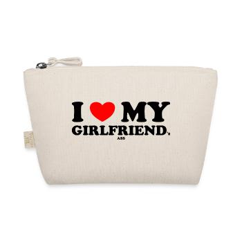 I love my girlfriends funny shirt valentine's day - Organic Pouch - nature - Front
