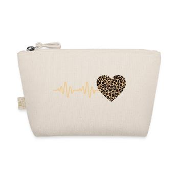 cœur léopard battement de cœur idée cadeau - Trousse biologique - nature - Devant