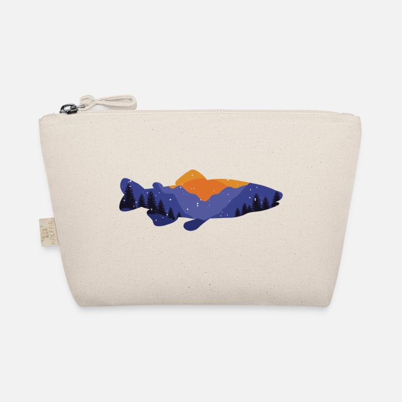 Retro Vintage Forelle - Bio-Täschchen - Natur