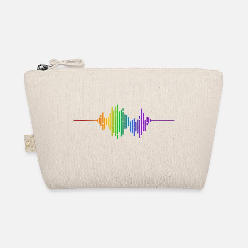Regenbogen-Schallwelle - Bio-Täschchen - Natur