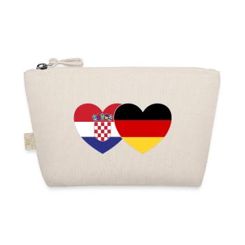 Kroatien Deutschland Flagge Herz - Bio-Täschchen - Natur - Vorne
