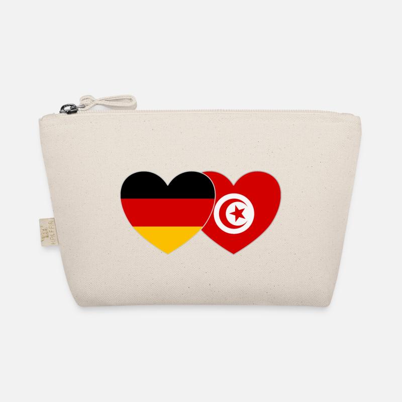 Germany Tunisia Flag Heart Organic Pouch