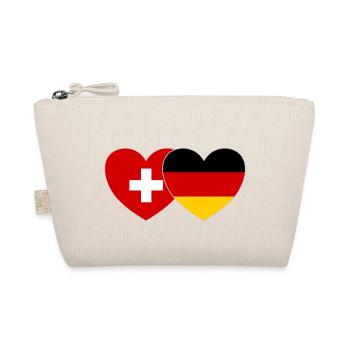 Switzerland Germany Flag Heart - Organic Pouch - nature - Front