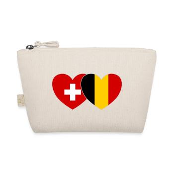 Switzerland Belgium Flag Heart - Organic Pouch - nature - Front