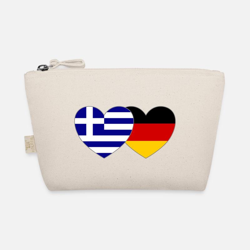 Greece Germany Flag Heart Organic Pouch