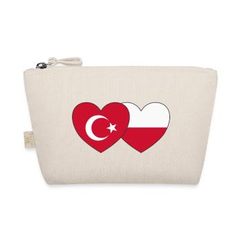 Turkey Poland Flag Heart - Organic Pouch - nature - Front