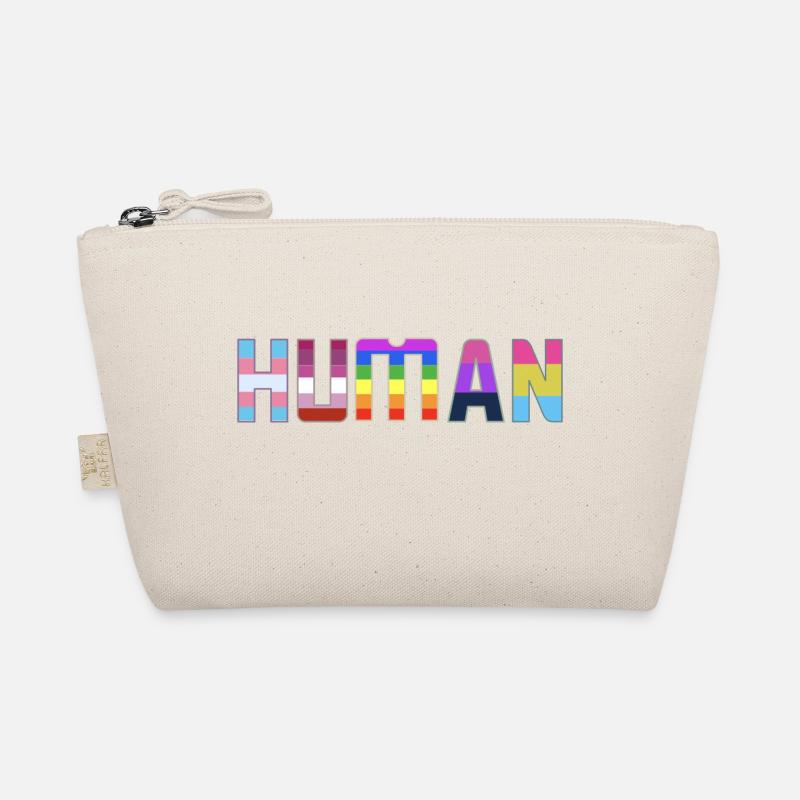 Human LGBTQ T-Shirt Flag Pride - Bio-Täschchen - Natur