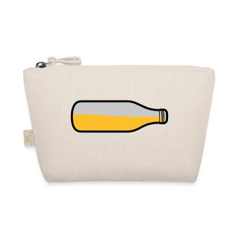 Liegende Bier Flasche - Bio-Täschchen - Natur - Vorne