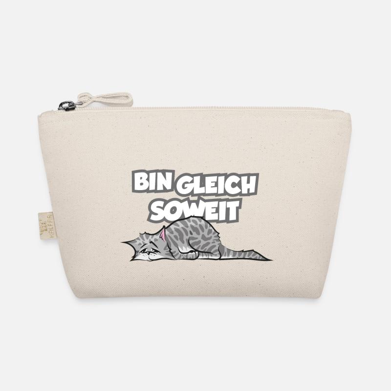 Müde Faule Katze Kätzchen mit lustigem Spruch - Bio-Täschchen - Natur