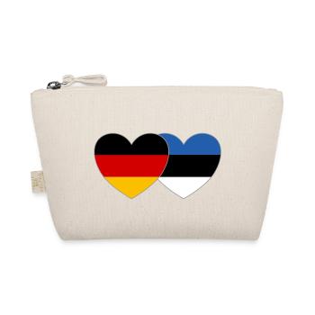 Germany Estonia Flag Heart - Organic Pouch - nature - Front