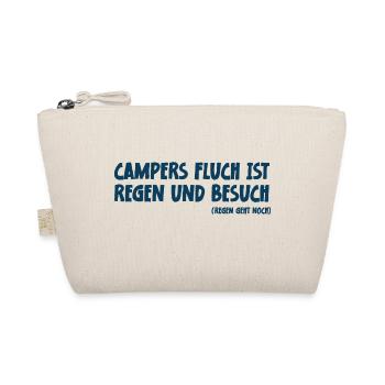 Camping Spruch Campers Fluch ist Regen und Besuch - Bio-Täschchen - Natur - Vorne