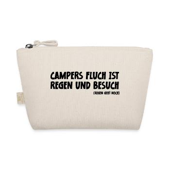 Camping Spruch Campers Fluch ist Regen und Besuch - Bio-Täschchen - Natur - Vorne
