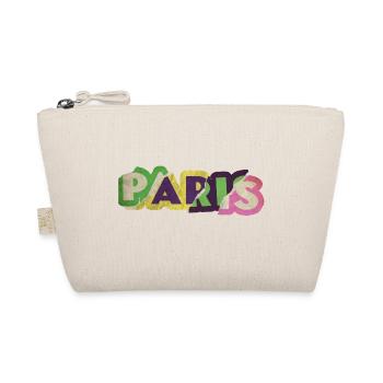 Paris France City Skyline Font Punk Retro - Organic Pouch - nature - Front