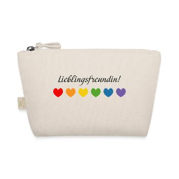 Regenbogenherzchen Lieblingsfreundin - Bio-Täschchen - Natur - Vorne