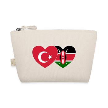 Türkei Kenia Flagge Herz - Bio-Täschchen - Natur - Vorne