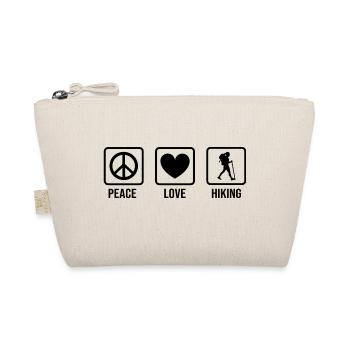 Peace Love Hiking Mountaineering Trekking Outdoor - Bio-Täschchen - Natur - Vorne