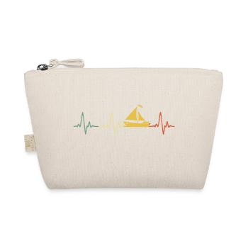 ECG Heartbeat Graphic Sailboat Captain Sailing Sea - Bio-Täschchen - Natur - Vorne