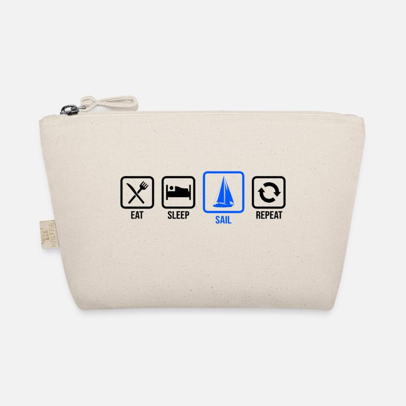 Eat Sleep Sail Repeat Sailor Skipper Captain Sailb - Bio-Täschchen - Natur