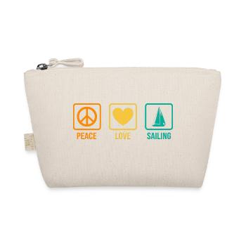 Peace Love Sailing Sailboat Sailor Captain Skipper - Bio-Täschchen - Natur - Vorne