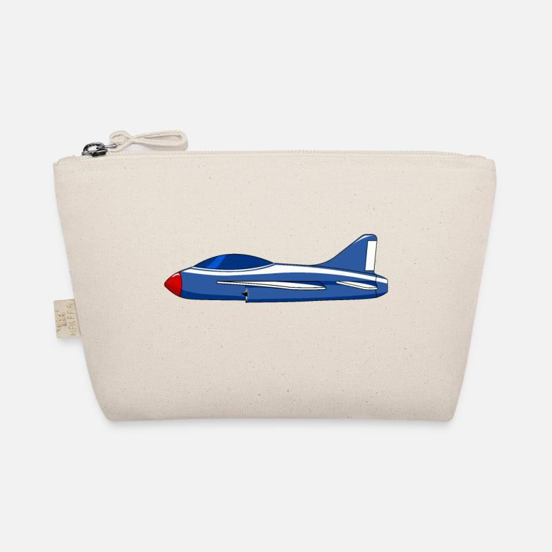 Flugzeug blau - Bio-Täschchen - Natur