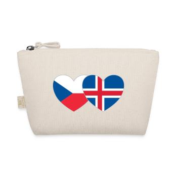 Tschechien Island Flagge Herz - Bio-Täschchen - Natur - Vorne