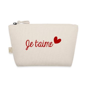 JE T'AIME. SAINT VALENTIN. EVJF. JE T'AIME. I LOVE - Trousse biologique - nature - Devant