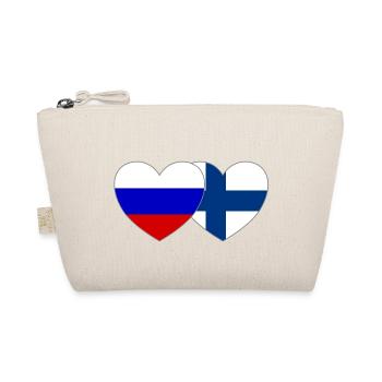 Russia Finland Flag Heart - Organic Pouch - nature - Front