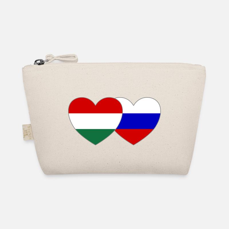 Hongrie Russie Drapeau Cœur Trousse biologique