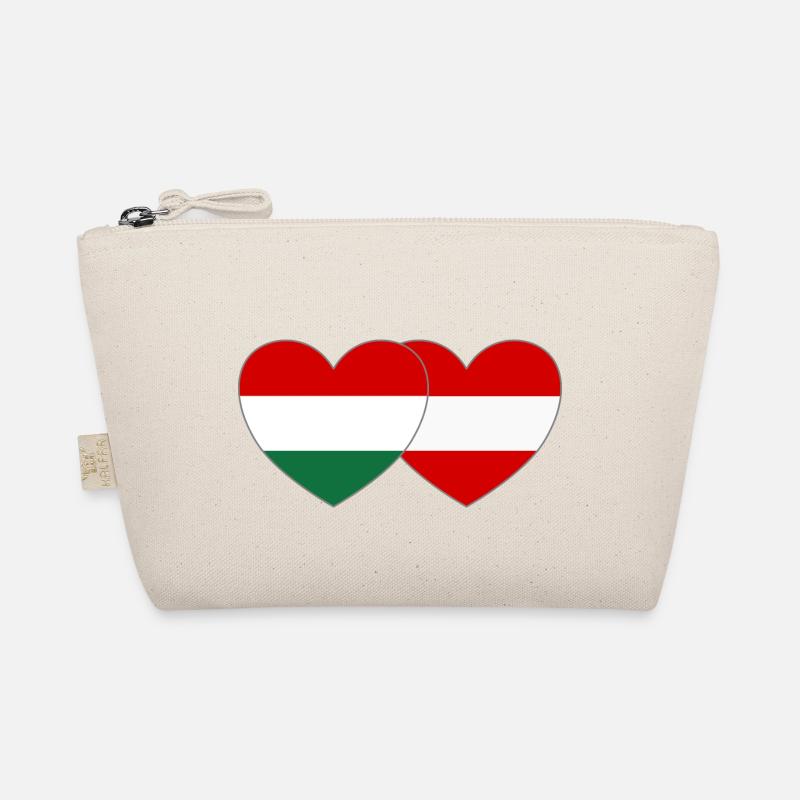 Hungary Austria Flag Heart Organic Pouch