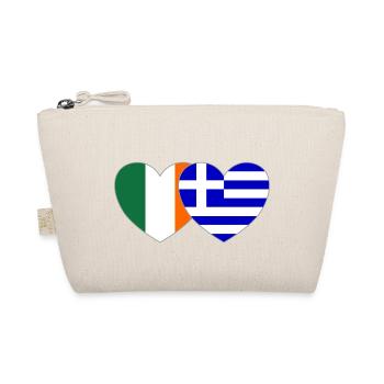 Ireland Greece Flag Heart - Organic Pouch - nature - Front