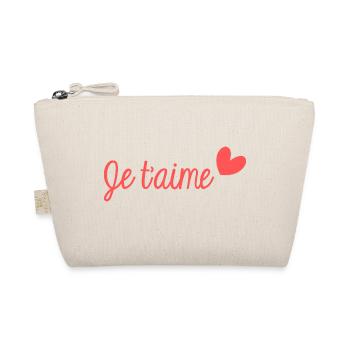 JE T'AIME. SAINT VALENTIN. EVJF. JE T'AIME. I LOVE - Trousse biologique - nature - Devant