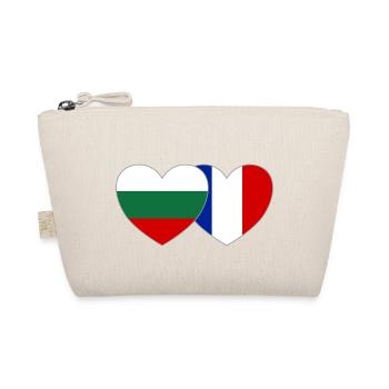 Bulgaria Fankreich Flag Heart - Organic Pouch - nature - Front