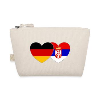 Deutschland Serbien Herz Flagge - Bio-Täschchen - Natur - Vorne