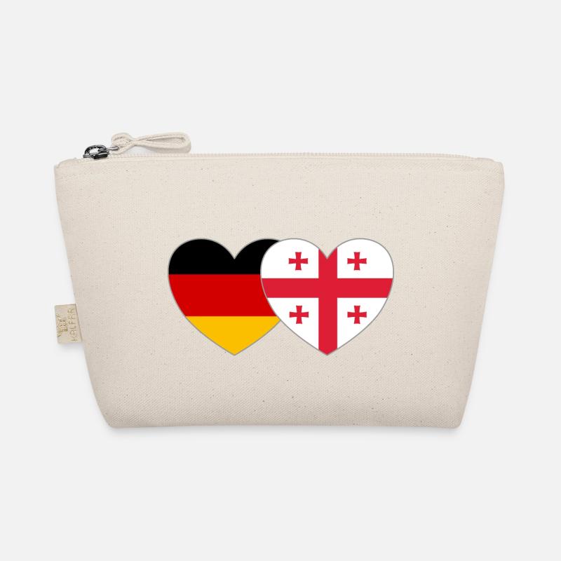 Germany Georgia Flag Heart Organic Pouch