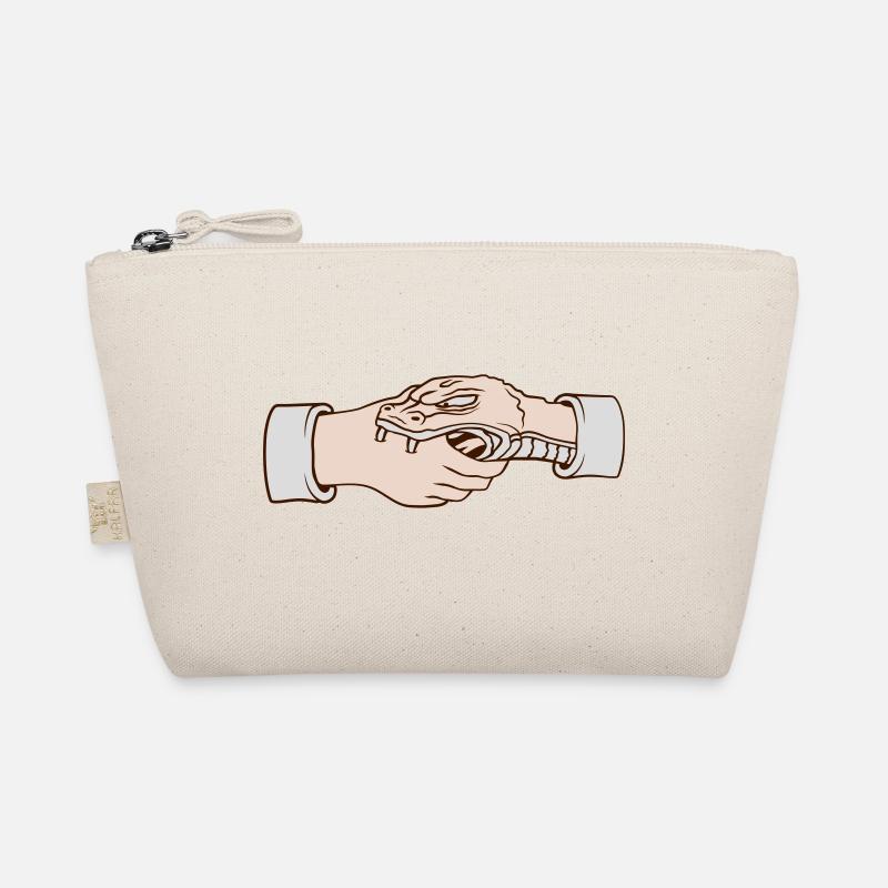 Snake bites handshake shaking hands Organic Pouch
